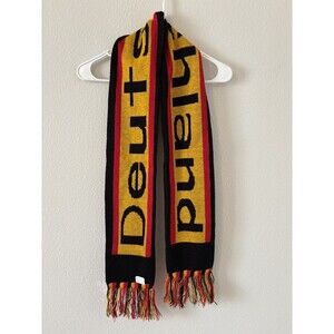 German Deutschland Scarf Black With Red & Gold, Unisex, One Size